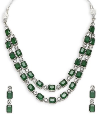 Oomph Alloy Silver Green, Silver, White Jewellery Set(Pack of 3)