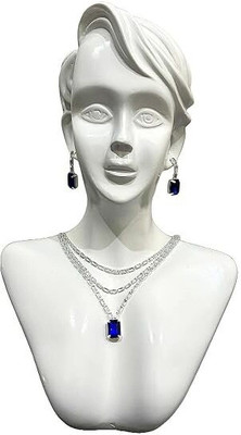 V.V. Sons Alloy Sterling Silver Blue Jewellery Set(Pack of 1)