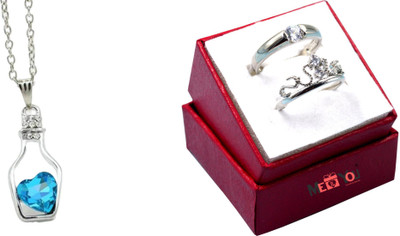ruby collection Alloy Blue, Silver Jewellery Set(Pack of 2)