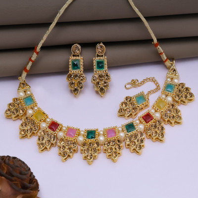 VISITART JEWELLERY Alloy Gold-plated Multicolor Jewellery Set(Pack of 3)