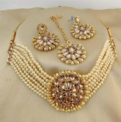 MGEdge Metal, Brass, Alloy Gold-plated Gold Jewellery Set(Pack of 1)