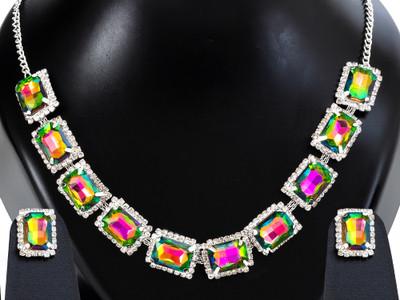 LILY JEWELLERY Brass Sterling Silver Multicolor Jewellery Set(Pack of 1)