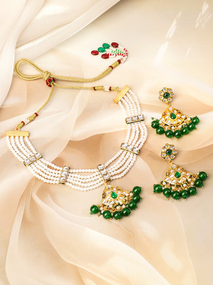 RUBANS Brass Gold-plated Gold Jewellery Set(Pack of 3)
