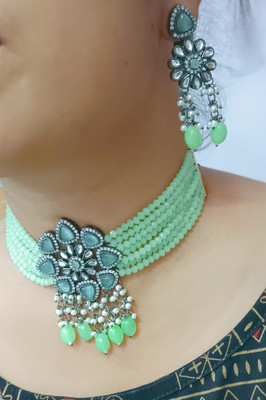 RR Jeweller Brass Gold-plated Bronze Jewellery Set(Pack of 1)