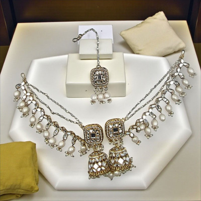 SWARAJYA IMPERIAL Brass White, Silver Jewellery Set(Pack of 1)