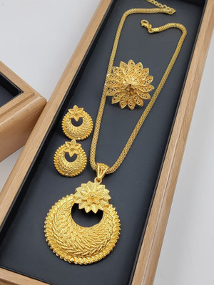 Niva Fashion Brass Gold-plated Gold Jewellery Set(Pack of 2)
