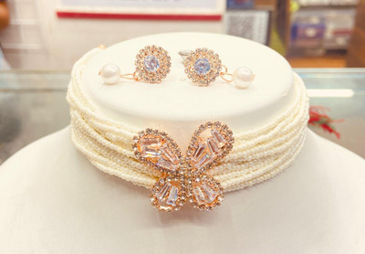 Gargish Fashion Alloy Rose Gold Jewellery Set(Pack of 1)