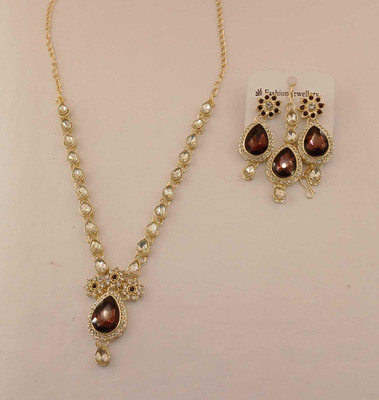 Marsify World Alloy Maroon, Gold Jewellery Set(Pack of 1)