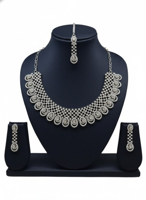 ZENWE Metal Rhodium Silver Jewellery Set(Pack of 4)