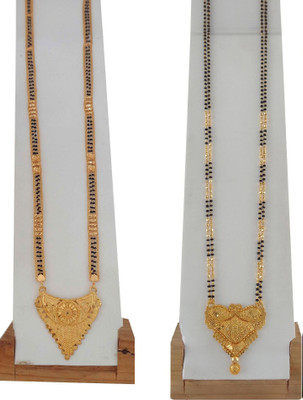 RAMDEV ART FASHION JEWELLERY Copper Gold-plated Gold Jewellery Set(Pack of 2)