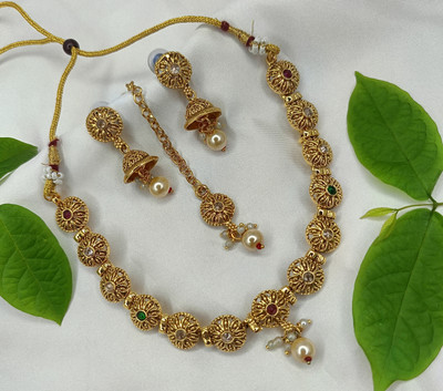Kavya Creation Brass Gold-plated Multicolor Jewellery Set(Pack of 1)