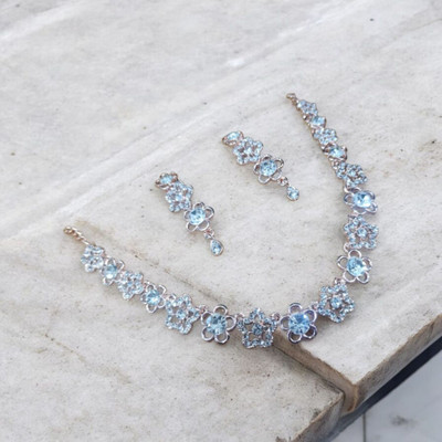 AK JEWEL STORES Alloy Copper White Jewellery Set(Pack of 3)