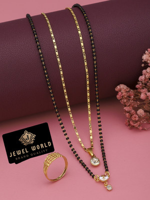 Jewel WORLD Brass, Copper Gold-plated Gold, Black Jewellery Set(Pack of 3)