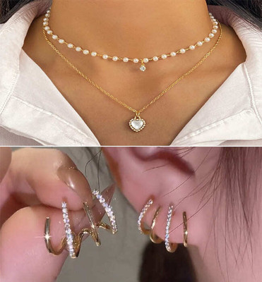 AVIRA ENTERPRISES Alloy Gold-plated Gold Jewellery Set(Pack of 2)