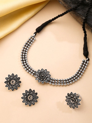 YELLOW CHIMES Metal Silver Silver Jewellery Set(Pack of 4)