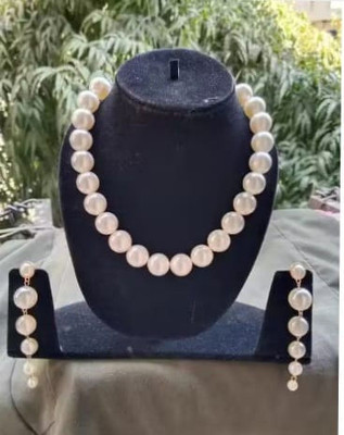 krishnashopz Alloy Silver White Jewellery Set(Pack of 1)