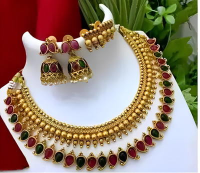 house of common Alloy Gold-plated Multicolor Jewellery Set(Pack of 1)