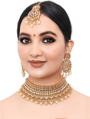 SS IMITATION JEWELLERY Alloy Gold-plated Gold Jewellery Set(Pack of 1)