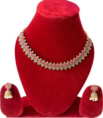 Ratnalok Brass Gold-plated Multicolor Jewellery Set(Pack of 1)
