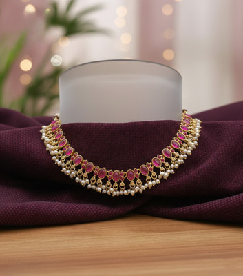 Radian Alloy Gold-plated Pink Jewellery Set(Pack of 1)