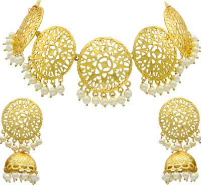 AK JEWEL STORES Alloy Gold-plated Gold Jewellery Set(Pack of 1)