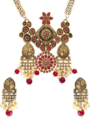 Shining Jewel Brass Brass Maroon Jewellery Set(Pack of 3)