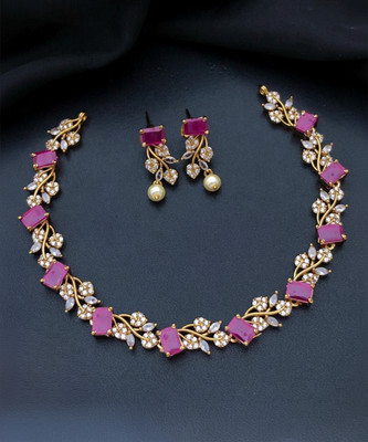 NAKMAN JEWELLERY Brass, Copper Gold-plated Multicolor Jewellery Set(Pack of 1)