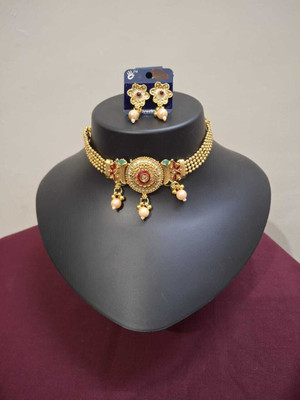 Krishna Creation Alloy Gold-plated Gold Jewellery Set(Pack of 1)