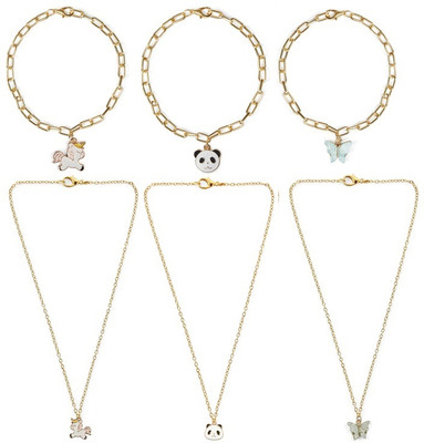 EnlightenMani Alloy Gold-plated Multicolor Jewellery Set(Pack of 6)