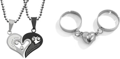 ruby collection Alloy Silver, Black, Silver Jewellery Set(Pack of 2)