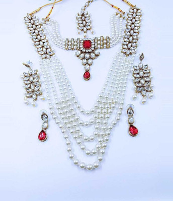 house of common Copper Silver, Red Jewellery Set(Pack of 1)