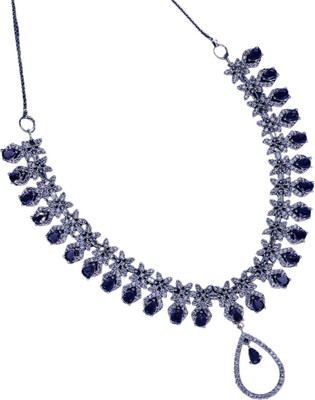 PKK Oxidised Silver, Crystal, Alloy Palladium Purple, Silver Jewellery Set(Pack of 3)