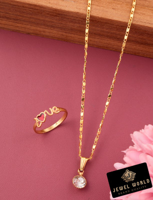 Jewel WORLD Brass, Alloy Gold-plated Gold, Multicolor Jewellery Set(Pack of 1)