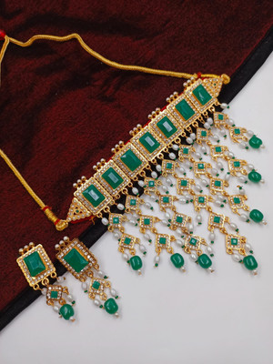 ramimitation Alloy Gold-plated Green Jewellery Set(Pack of 1)