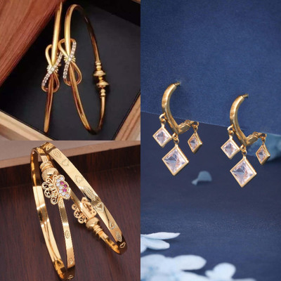 Sangria Brass Gold-plated Multicolor Jewellery Set(Pack of 3)