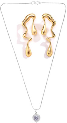 SRK Fashions Alloy White, Gold Jewellery Set(Pack of 1)