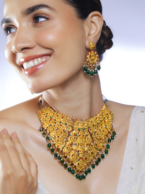 RUBANS Brass Gold-plated Gold Jewellery Set(Pack of 3)