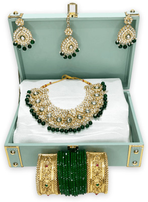 Mogha Jewels Brass Gold-plated Gold Jewellery Set(Pack of 4)