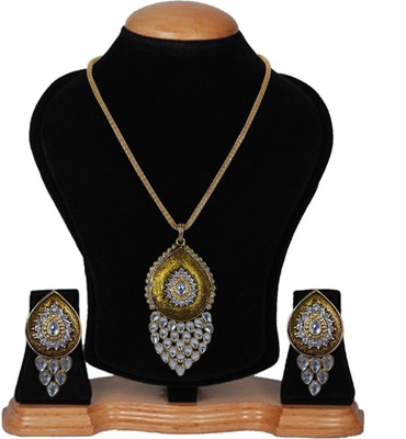 Darsha Collections Alloy Gold-plated Gold, Green Jewellery Set(Pack of 1)