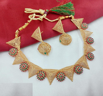 VISIONINSIGHTS Alloy Gold-plated Multicolor Jewellery Set(Pack of 1)