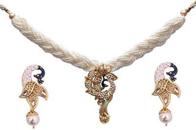 AKSH ENERPRISES Alloy Gold-plated White, Gold Jewellery Set(Pack of 1)