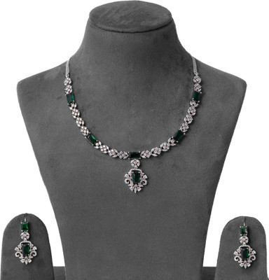 KD JEWELLERS Brass Green Jewellery Set(Pack of 1)