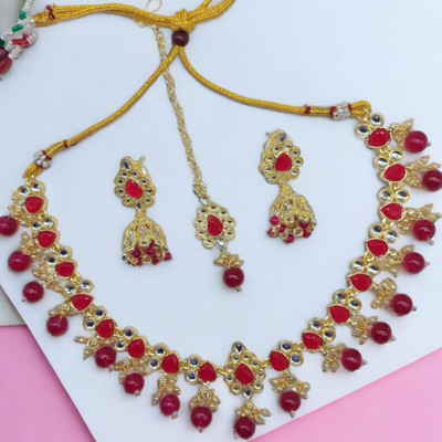 ANOUK Brass Gold-plated Red Jewellery Set(Pack of 1)