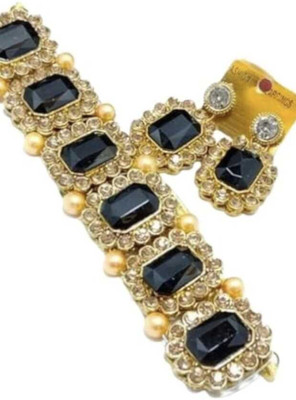 RAHUL TRADERS Alloy Gold-plated Black Jewellery Set(Pack of 1)
