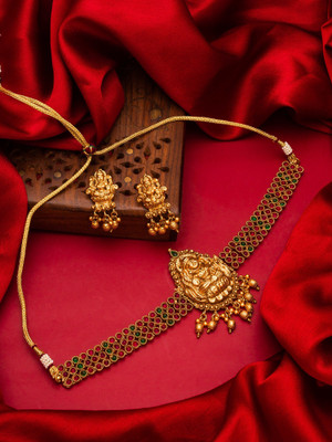 LUXOR Brass, Copper Gold-plated Multicolor Jewellery Set(Pack of 1)