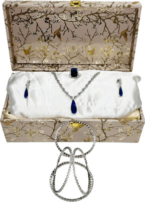 Mogha Jewels Brass Silver Jewellery Set(Pack of 4)