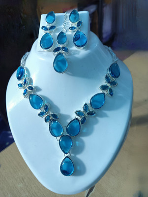 TIGENECY Alloy Sterling Silver Blue Jewellery Set(Pack of 1)