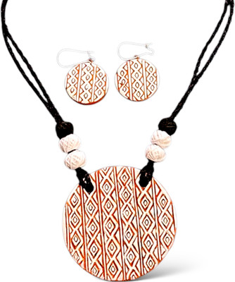 Mornny Terracotta White Jewellery Set(Pack of 3)