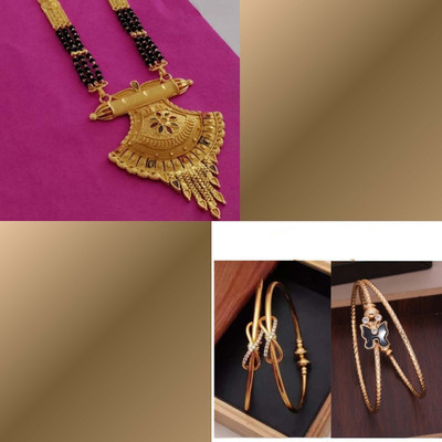 brado jewellery Brass Gold-plated Red, Pink Jewellery Set(Pack of 3)