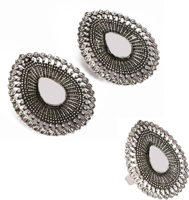 DEGHLAM Alloy Silver Silver, Black Jewellery Set(Pack of 1)